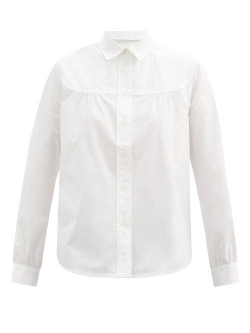 Ladies Rtw A.p.c. - Pascale Gathered Cotton-poplin Shirt - Womens - White