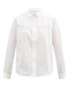 Ladies Rtw A.p.c. - Pascale Gathered Cotton-poplin Shirt - Womens - White