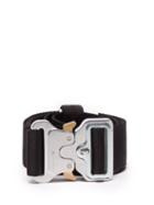 Matchesfashion.com 1017 Alyx 9sm - Rollercoaster-buckle Logo-woven Belt - Mens - Black Silver