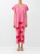Pippa Holt - No. 580 Embroidered Cotton Kaftan - Womens - Pink Red