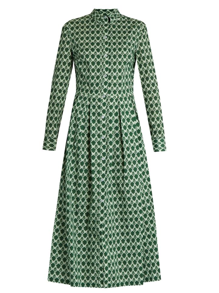 Stella Jean Dinamica Geometric-print Cotton Shirtdress