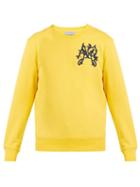 Matchesfashion.com Alexander Mcqueen - Embroidered Cotton Sweatshirt - Mens - Yellow