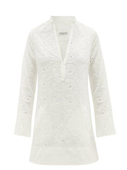 Matchesfashion.com Three Graces London - Verity Broderie-anglaise Mini Dress - Womens - White