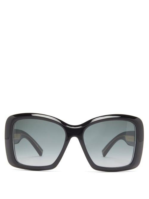 Matchesfashion.com Givenchy - Oversized Rectangle Acetate Sunglasses - Womens - Black