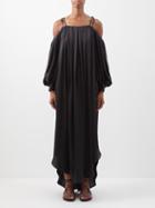 Delos - Alexandra Pleated Silk Dress - Womens - Black