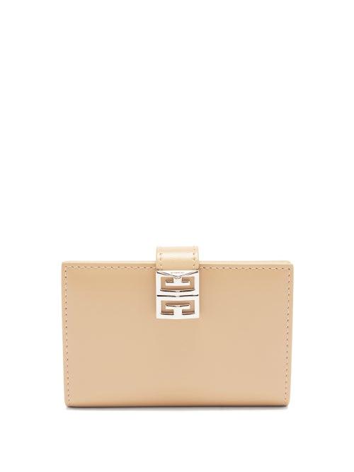 Ladies Accessories Givenchy - 4g Leather Bi-fold Wallet - Womens - Beige