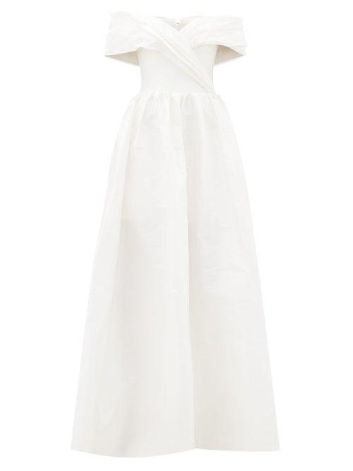Matchesfashion.com Rasario - Off-the-shoulder Silk-taffeta Gown - Womens - White