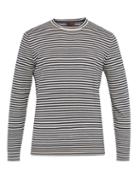 Matchesfashion.com Altea - Striped Linen Blend Sweater - Mens - Navy White