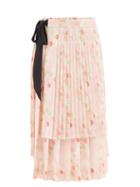 Simone Rocha - Pleated Floral-print Midi Skirt - Womens - Pink Multi