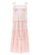 Matchesfashion.com Loveshackfancy - Burrows Ruffled-georgette Maxi Dress - Womens - Light Pink