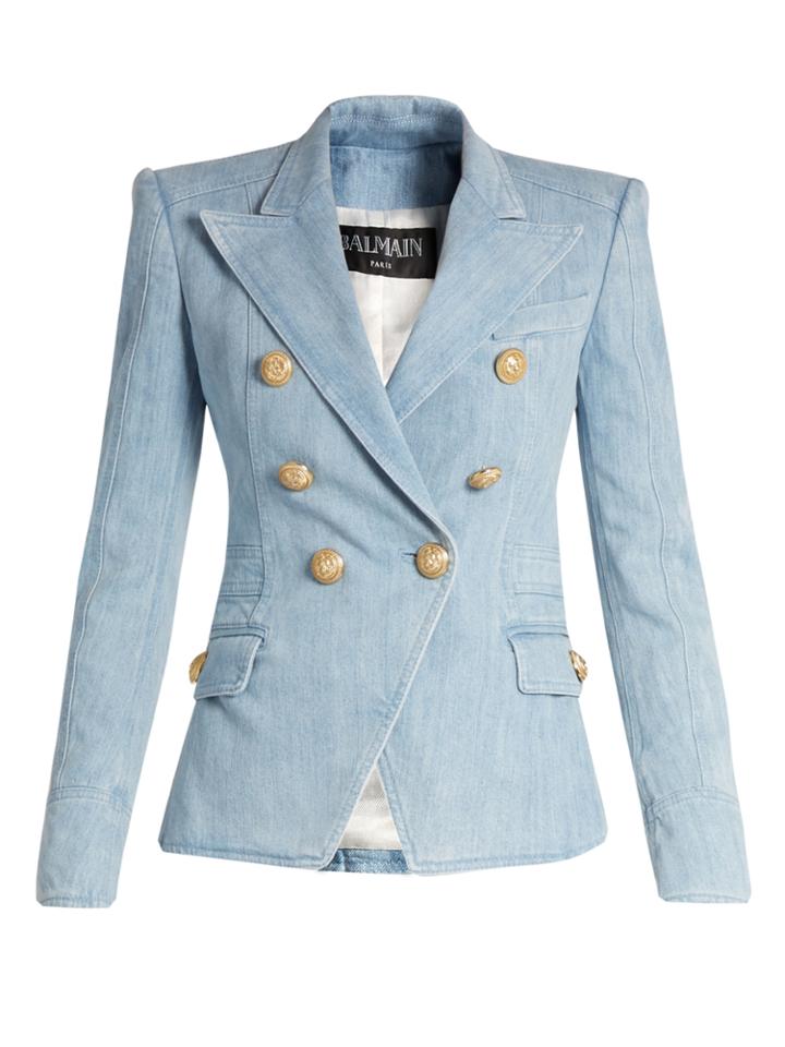 Balmain Double-breasted Denim Blazer