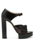 Matchesfashion.com Gucci - Crawford Knotted Platform Leather Sandals - Womens - Black