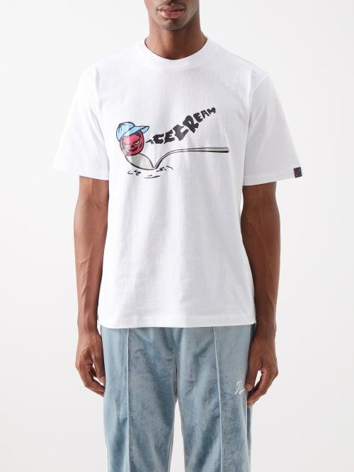 Icecream - Cherry-print Cotton-jersey T-shirt - Mens - White
