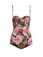 Dolce & Gabbana Rose-print Balconette Swimsuit