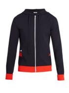 Valentino Hooded Stripe-appliqu Jersey Zip-up Sweatshirt