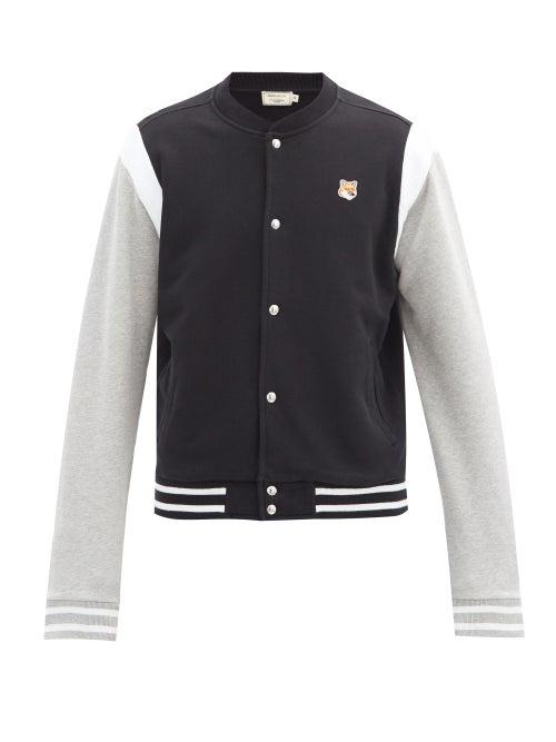 Matchesfashion.com Maison Kitsun - Teddy Fox Cotton Bomber Jacket - Mens - Black
