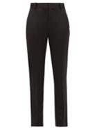 Matchesfashion.com Bella Freud - Rocker Tapered Wool Blend Tuxedo Trousers - Womens - Black