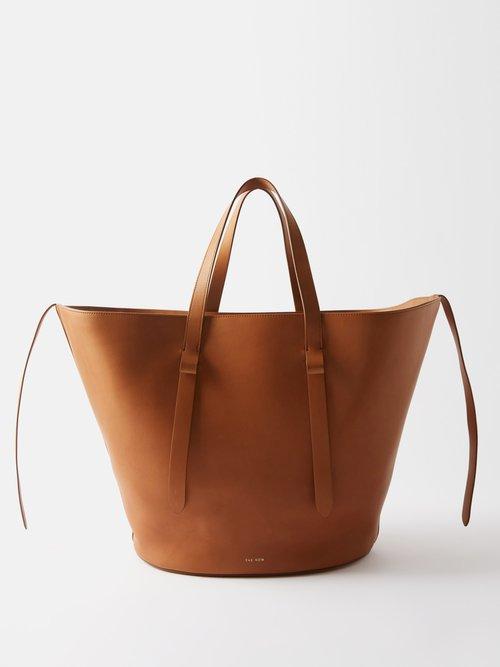 The Row - Jasper Leather Tote Bag - Womens - Tan