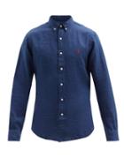 Matchesfashion.com Polo Ralph Lauren - Logo-embroidered Linen Shirt - Mens - Navy