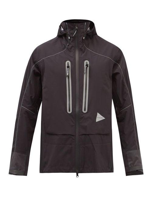 And Wander - Reflective Logo-print Nylon Hooded Jacket - Mens - Black