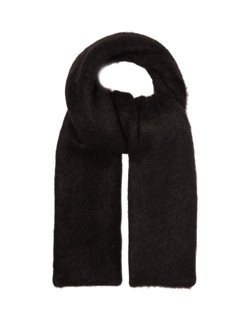 Totme - Logo-label Alpaca-blend Scarf - Womens - Black