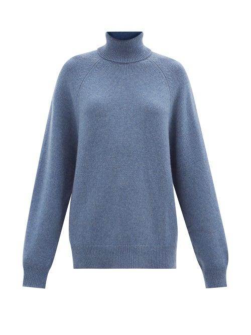 Raey - Recycled-cashmere Blend Roll-neck Sweater - Womens - Blue