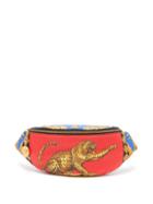 Matchesfashion.com Versace - Baroque And Leopard Print Satin Belt Bag - Womens - Red Multi