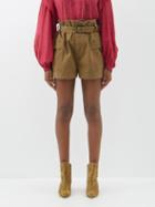 Isabel Marant Toile - Santa Cotton-gabardine Shorts - Womens - Khaki