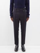 Wooyoungmi - Pleated Wool-blend Suit Trousers - Mens - Navy