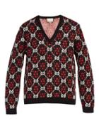 Matchesfashion.com Gucci - Gg Supreme V Neck Cotton Blend Sweater - Mens - Black