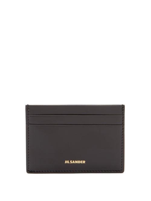 Matchesfashion.com Jil Sander - Logo-stamped Smooth-leather Cardholder - Womens - Black