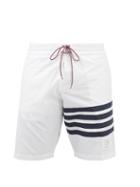 Thom Browne - Four-bar Swim Shorts - Mens - White