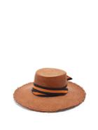 Sensi Studio Frayed Edge Woven-straw Hat