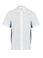 Matchesfashion.com Valentino - Short Sleeved Silk Insert Cotton Shirt - Mens - White