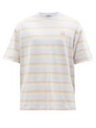 Acne Studios - Face-logo Striped Cotton-blend Jersey T-shirt - Mens - Blue Multi