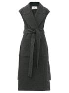 Matchesfashion.com Ami - Sleeveless Double-breasted Belted Wool Coat - Womens - Dark Grey