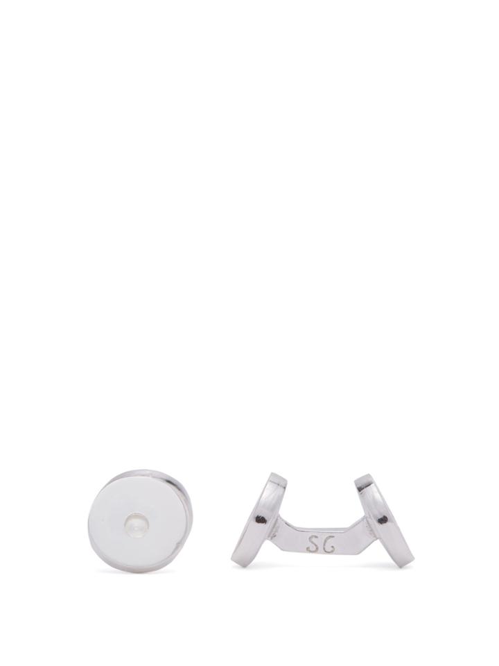 Samuel Gassmann Debossed Silver Cufflinks