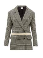 Matchesfashion.com Hillier Bartley - Detachable Hem Houndstooth Wool Jacket - Womens - Black Multi