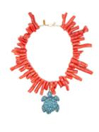 Matchesfashion.com Begum Khan - Tartaruga Amalfi Turquoise & Gold Plated Necklace - Womens - Orange Multi