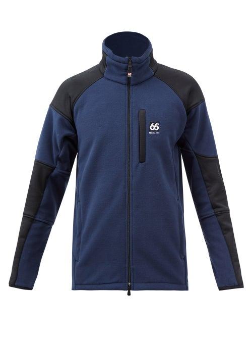66 North - Tindur Logo-patch Zipped Fleece Jacket - Mens - Navy