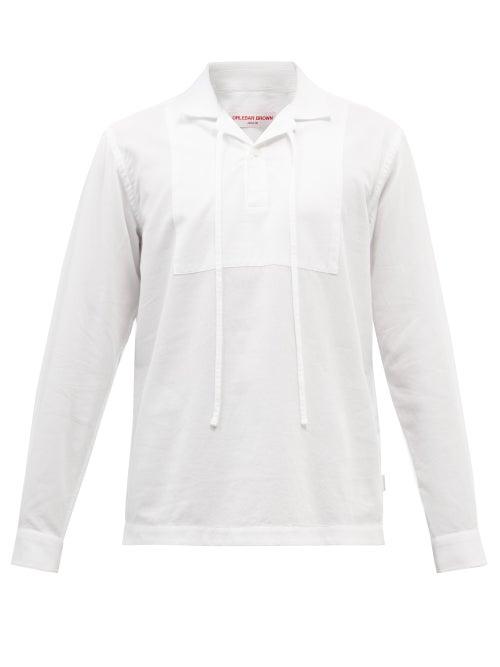 Orlebar Brown - Uriel Cuban-collar Cotton-poplin Shirt - Mens - White