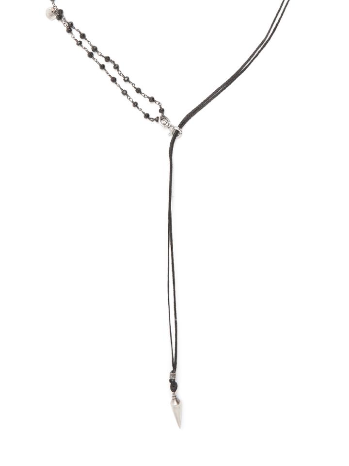 Title Of Work Sterling-silver And Rosary Cord Necklace