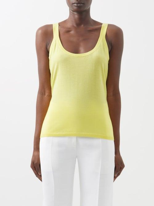 Gabriela Hearst - Lother Cashmere-blend Tank Top - Womens - Yellow Neon
