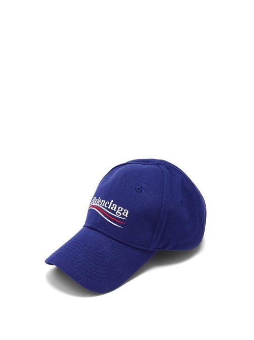Matchesfashion.com Balenciaga - Logo Embroidered Cotton Cap - Womens - Blue