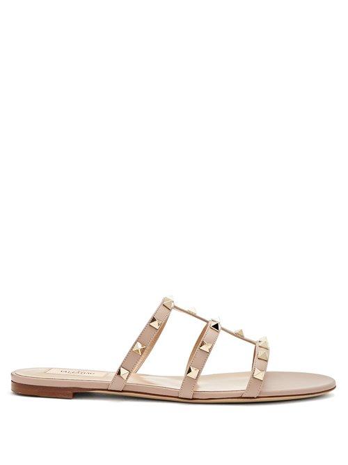 Matchesfashion.com Valentino - Rockstud Leather Sandals - Womens - Nude