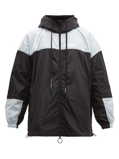 Matchesfashion.com Off-white - Logo Print Windbreaker Jacket - Mens - Black Silver