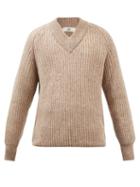 Sfr - Teta V-neck Wool Sweater - Mens - Beige