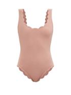 Ladies Beachwear Marysia - Palm Springs Scalloped-edge Swimsuit - Womens - Pink
