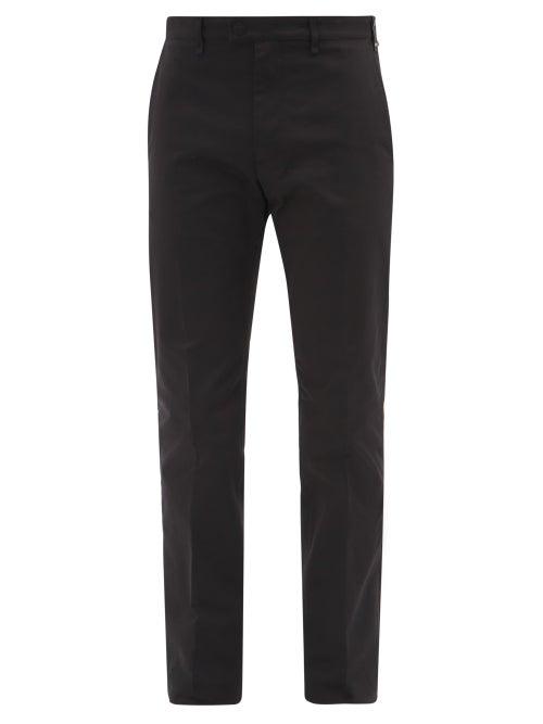 Mens Rtw Fendi - Cotton-blend Gabardine Straight-leg Trousers - Mens - Black