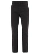 Mens Rtw Fendi - Cotton-blend Gabardine Straight-leg Trousers - Mens - Black
